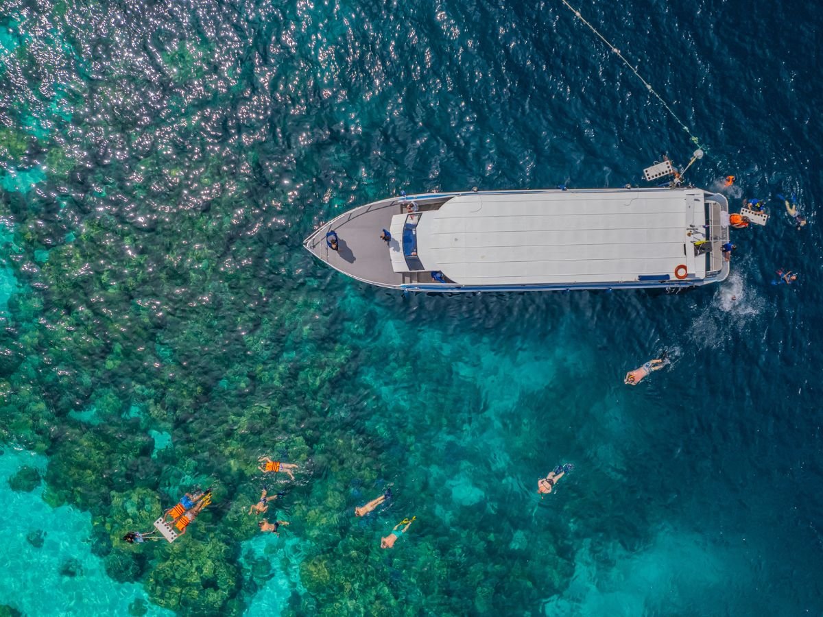 Snorkelling in clear water at the Surin Islands