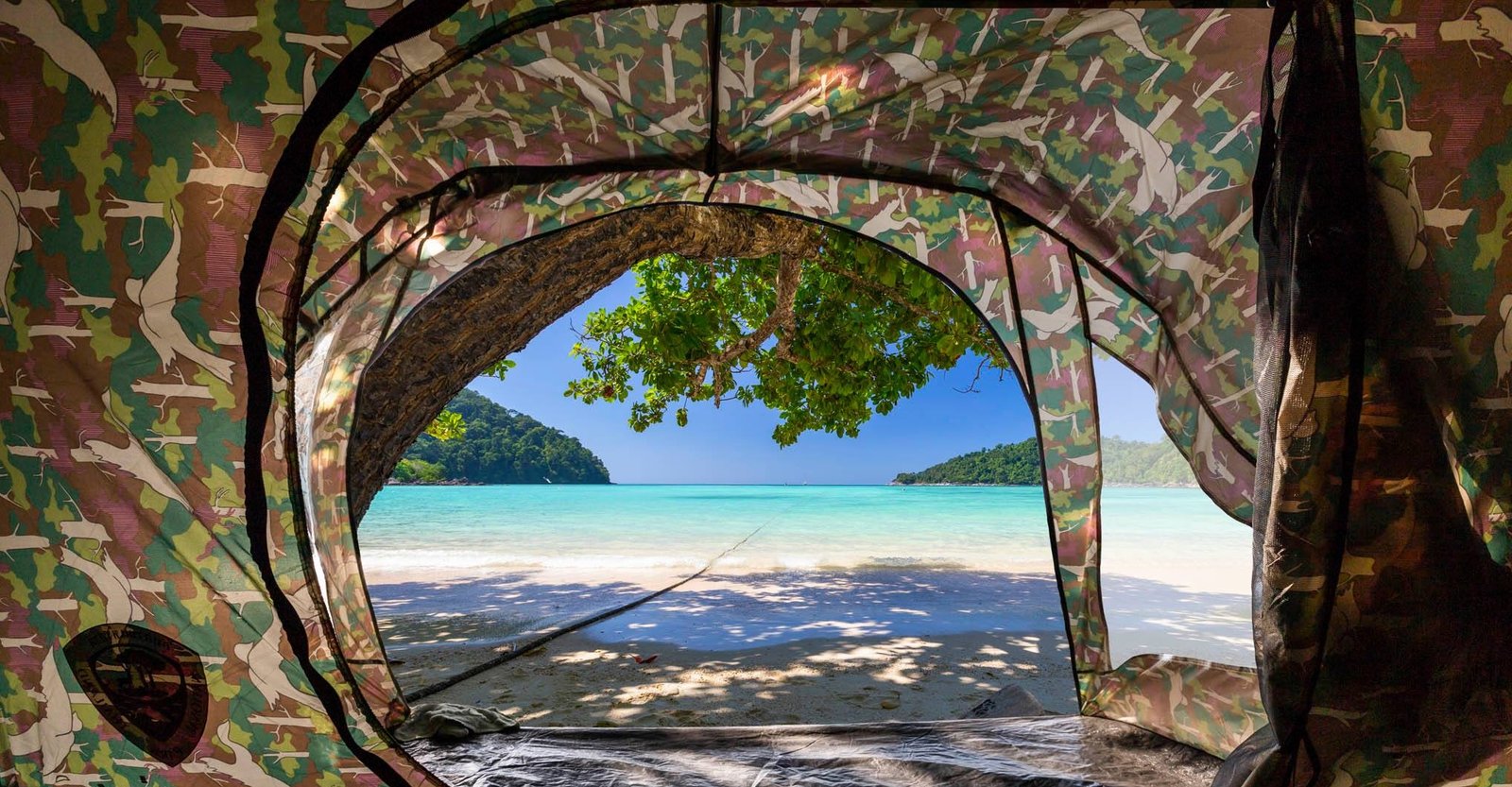 Tent looking out over the sea in the Surin Islands